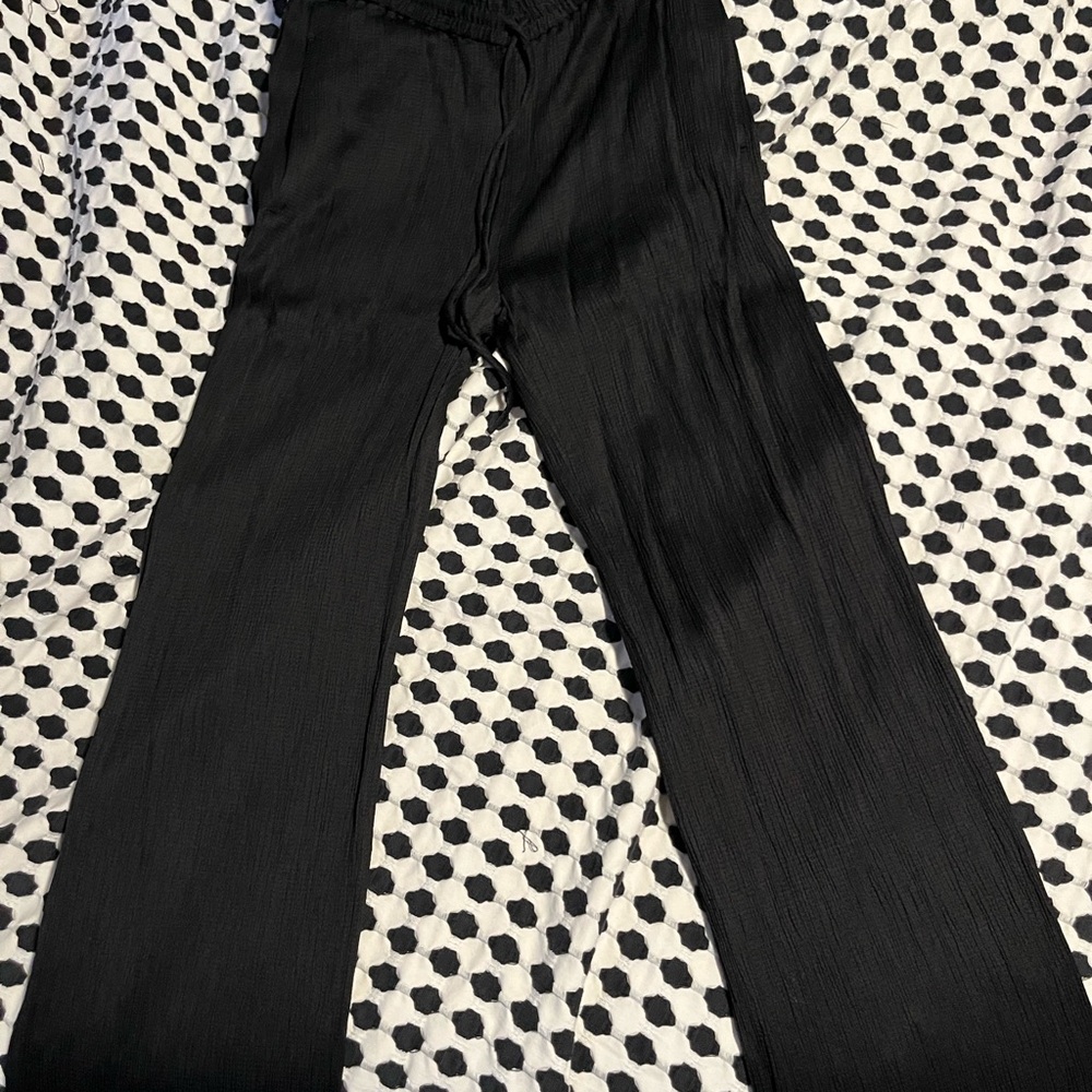 COS Textured Black Drawstring Pants